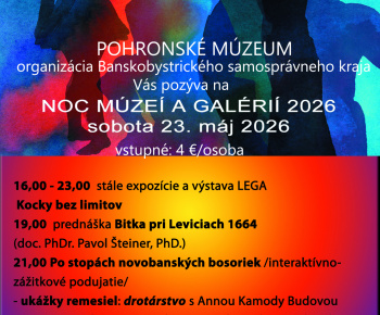 Aktuality / Pozvánka - Noc múzeí a galérií, dňa 23. mája v čase od 16,00 - 23,00.  - foto