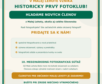 Aktuality /  Vznik prvého fotoklubu v obci Malá Lehota. - foto