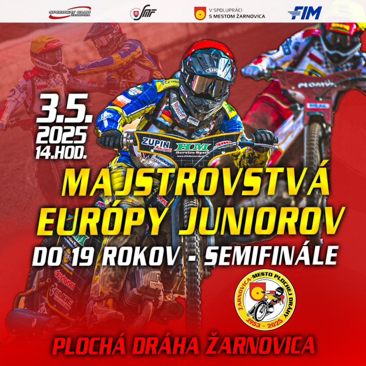 Majstrovstvá Európy juniorov - SEMIFINÁLE 03.05.2025 o 14:00, PLOCHÁ DRÁHA
