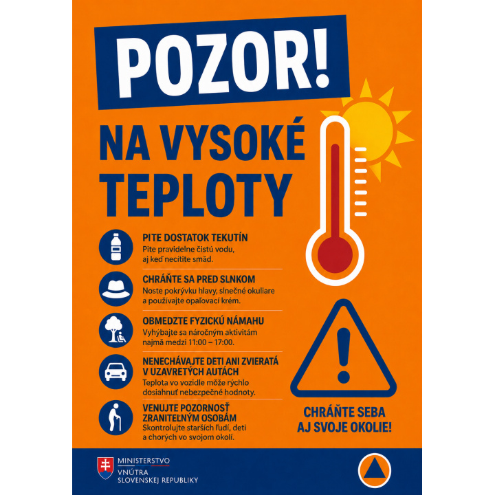 Odporúčané opatrenia na ochranu obyvateľstva v podmienkach výskytu extrémne vysokých teplôt
