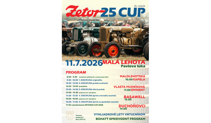 ZETOR25 CUP IX. ročník 11. júla 2026